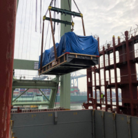 1 / 30 Project ex Antwerp to Hong Kong - 6 Heavy Lift Units - loaded as Breakbulk on Container vessel on bed of 18x40'Flat Rack (3 units each 900x430x430cm each 62'500 kgs + 3 units each 1245x482x455cm each 104'000 kgs)
