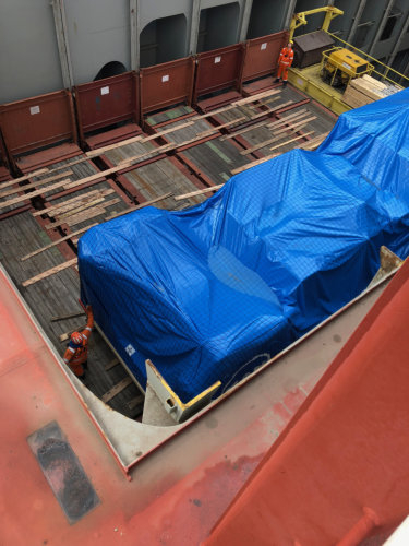 1 / 30 Project ex Antwerp to Hong Kong - 6 Heavy Lift Units - loaded as Breakbulk on Container vessel on bed of 18x40'Flat Rack (3 units - each 900x430x430cm each 62'500 kgs + 3 units each 1245x482x455cm each 104'000 kgs)