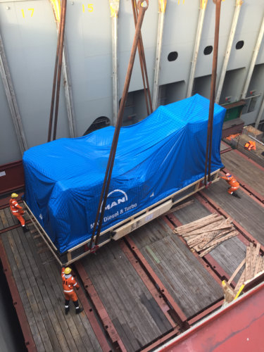 1 / 30 Project ex Antwerp to Hong Kong - 6 Heavy Lift Units - loaded as Breakbulk on Container vessel on bed of 18x40'Flat Rack (3 units - each 900x430x430cm each 62'500 kgs + 3 units each 1245x482x455cm each 104'000 kgs)