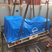 1 / 30 Project ex Antwerp to Hong Kong - 6 Heavy Lift Units - loaded as Breakbulk on Container vessel on bed of 18x40'Flat Rack (3 units - each 900x430x430cm each 62'500 kgs + 3 units each 1245x482x455cm each 104'000 kgs)