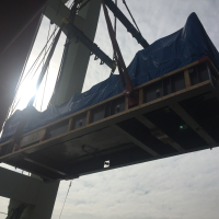 1 / 30 Project ex Antwerp to Hong Kong - 6 Heavy Lift Units - loaded as Breakbulk on Container vessel on bed of 18x40'Flat Rack (3 units - each 900x430x430cm each 62'500 kgs + 3 units each 1245x482x455cm each 104'000 kgs)