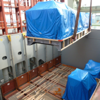 1 / 30 Project ex Antwerp to Hong Kong - 6 Heavy Lift Units - loaded as Breakbulk on Container vessel on bed of 18x40'Flat Rack (3 units - each 900x430x430cm each 62'500 kgs + 3 units each 1245x482x455cm each 104'000 kgs)